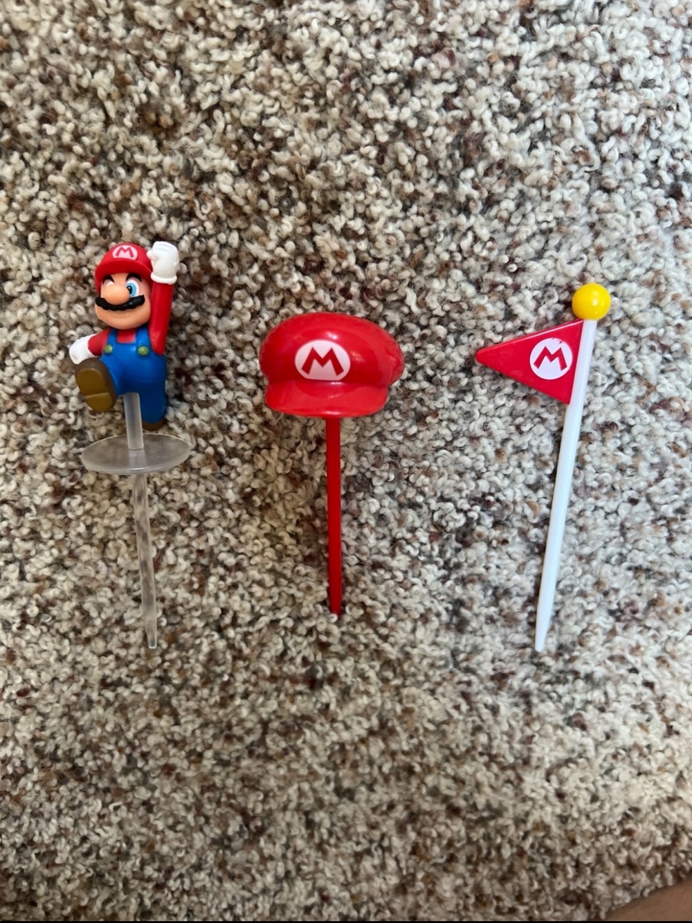 Super Mario Bros. Mario Cake Toppers Cupcake Decorations Set of 3